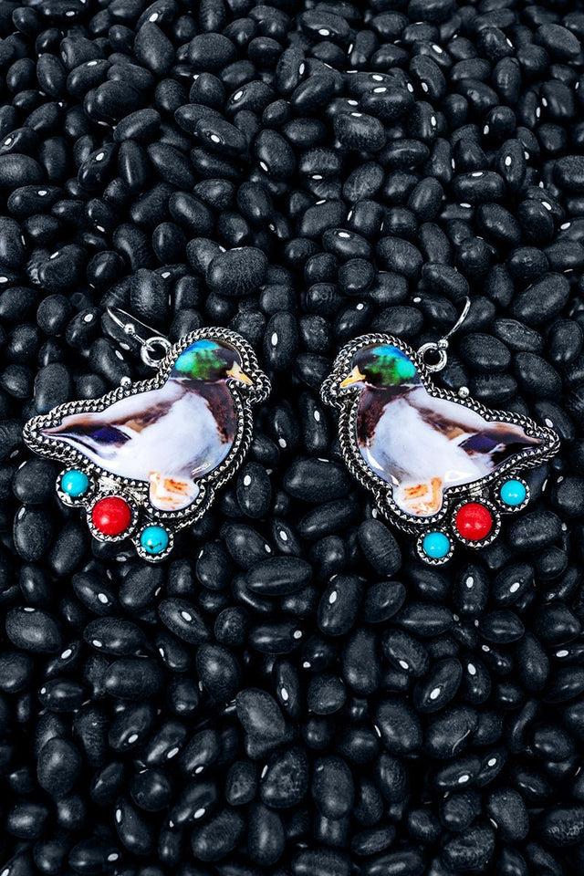TIPI Deep Woods Duck Silvertone Earrings - Wholesale Accessory Market