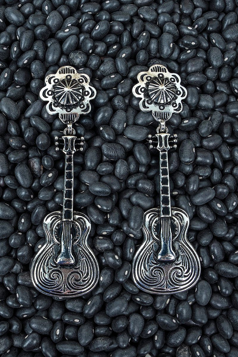 TIPI Nashville Strings Silvertone Earrings - Wholesale Accessory Market