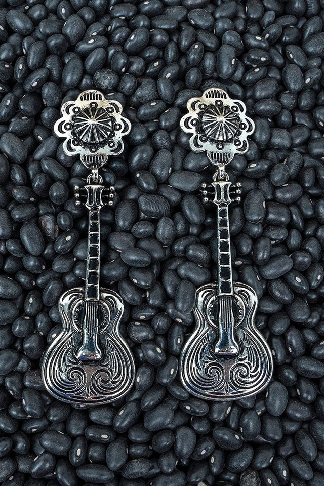 TIPI Nashville Strings Silvertone Earrings - Wholesale Accessory Market