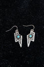 TIPI Turquoise Bolt Blossom Silvertone Earrings - Wholesale Accessory Market