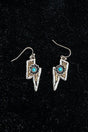 TIPI Turquoise Bolt Blossom Two-Tone Earrings - Wholesale Accessory Market