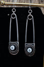 TIPI 8 Ball Safety Pin Silvertone Earrings - Wholesale Accessory Market