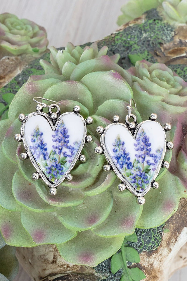 TIPI Blooming Heart Silvertone Earrings - Wholesale Accessory Market