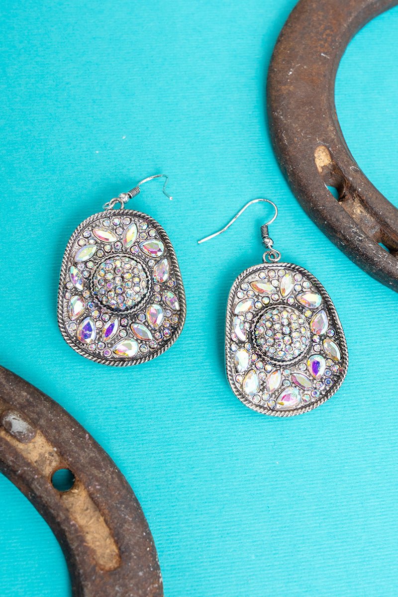 TIPI Iridescent Cowgirl Couture Silvertone Earrings - Wholesale Accessory Market