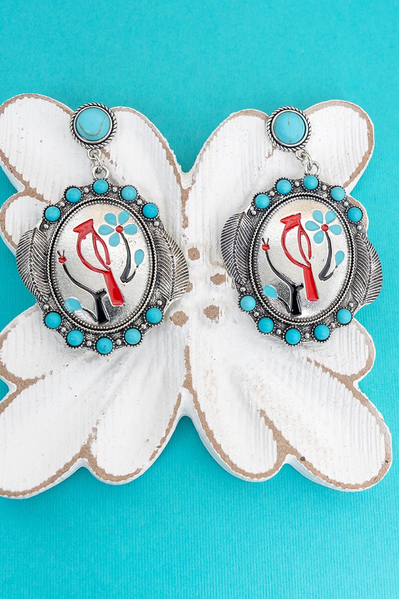 TIPI Bloom & Feathers Silvertone Earrings - Wholesale Accessory Market