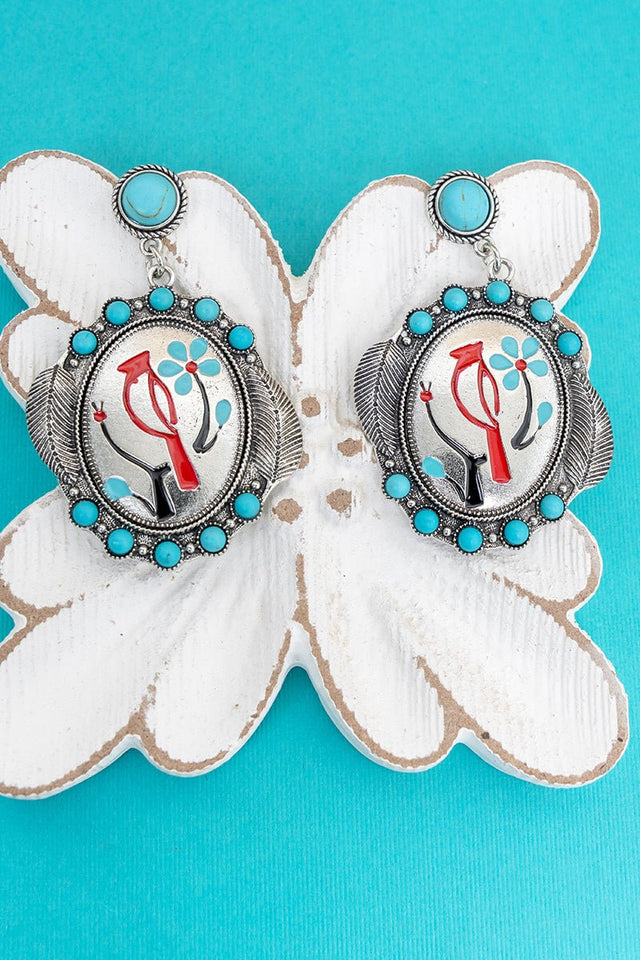 TIPI Bloom & Feathers Silvertone Earrings - Wholesale Accessory Market