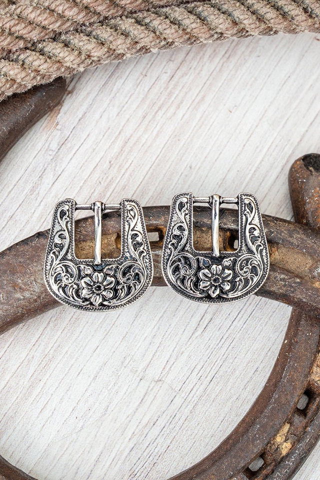 TIPI Heartland Bloom Buckle Silvertone Earrings - Wholesale Accessory Market