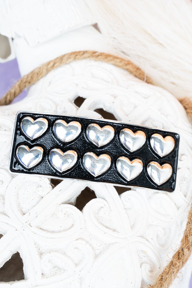 TIPI Petra Puff Heart Silvertone Hair Barrette - Wholesale Accessory Market