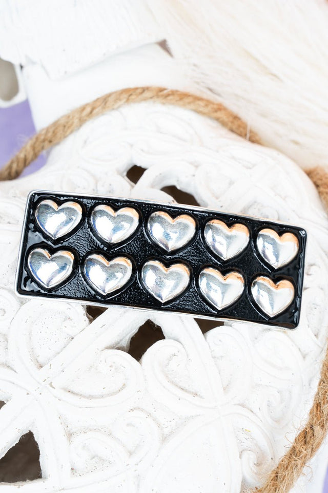 TIPI Petra Puff Heart Silvertone Hair Barrette - Wholesale Accessory Market