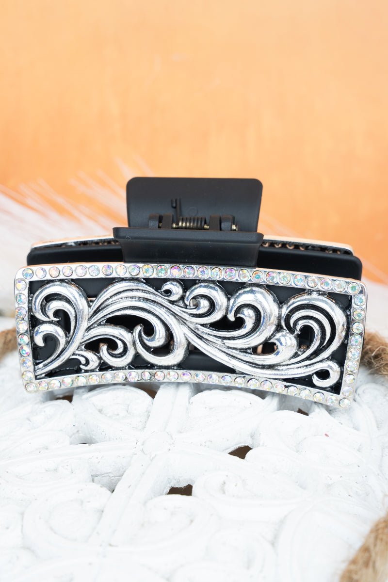 TIPI Silvertone & Iridescent Crystal Wildwind Way Hair Claw - Wholesale Accessory Market