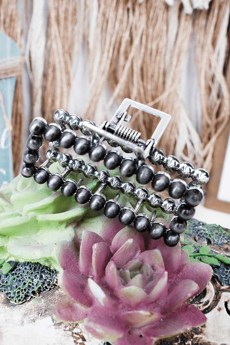 TIPI Lainey Silver Pearl Hair Claw - Wholesale Accessory Market