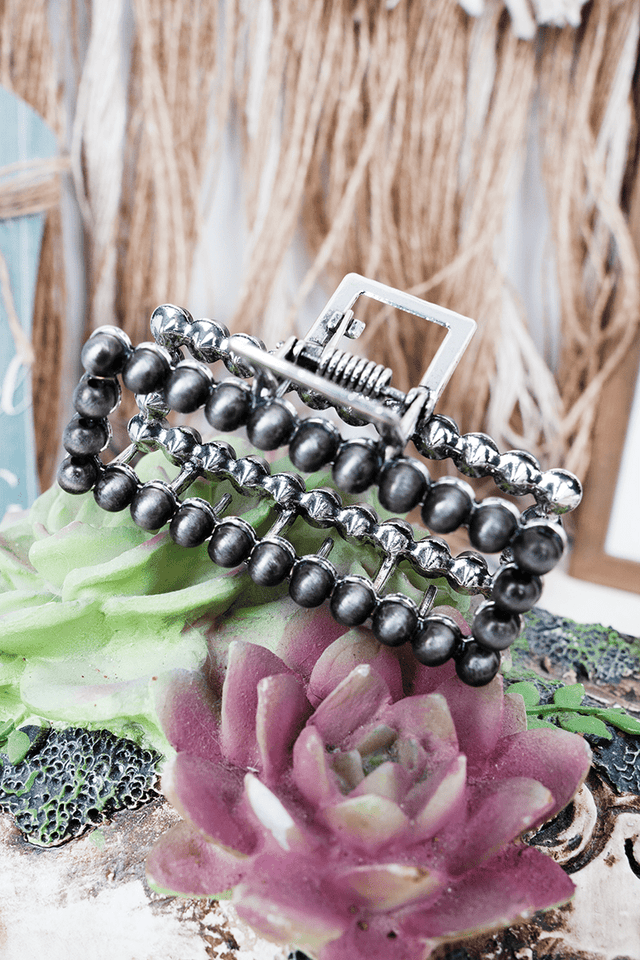 TIPI Lainey Silver Pearl Hair Claw - Wholesale Accessory Market