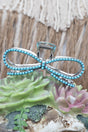 TIPI Ranch Ribbon Turquoise & Silvertone Hair Claw - Wholesale Accessory Market