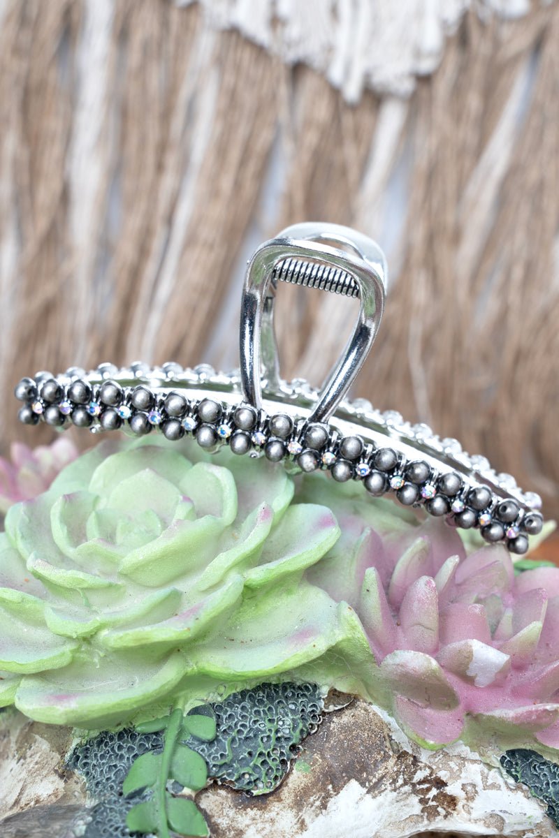 TIPI Silverado Shine Silver Pearl Hair Claw - Wholesale Accessory Market