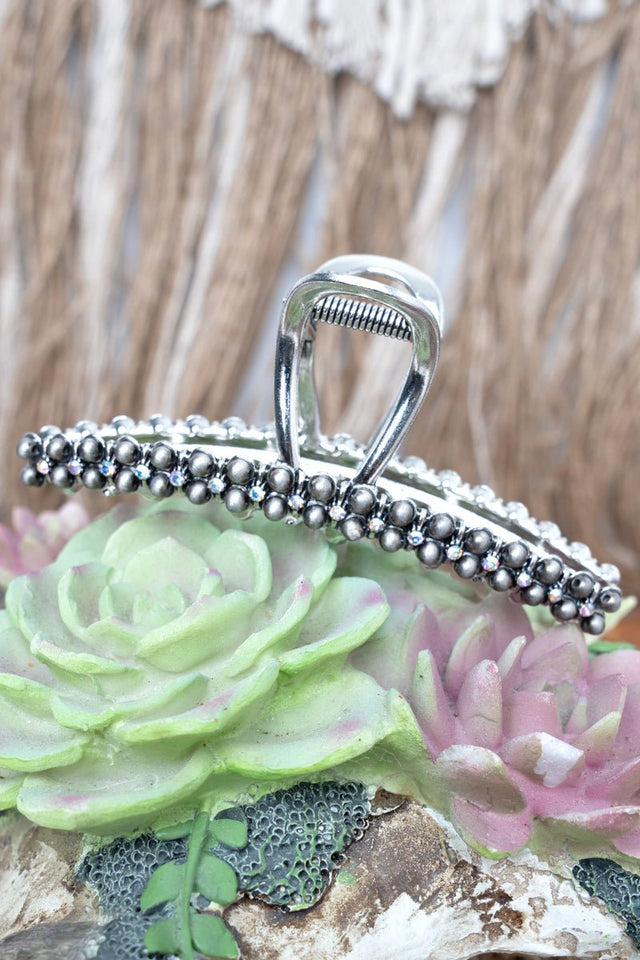 TIPI Silverado Shine Silver Pearl Hair Claw - Wholesale Accessory Market