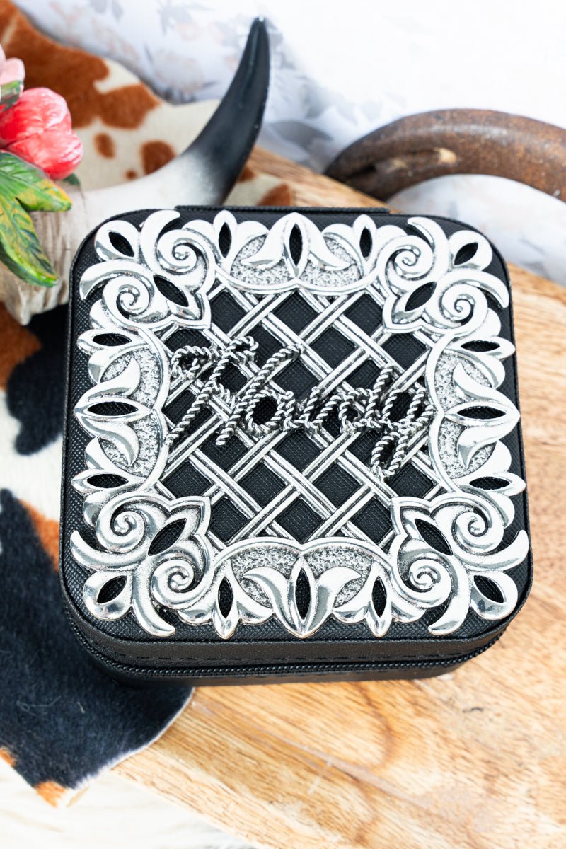 TIPI Metal Howdy Black Small Travel Jewelry Box - Wholesale Accessory Market