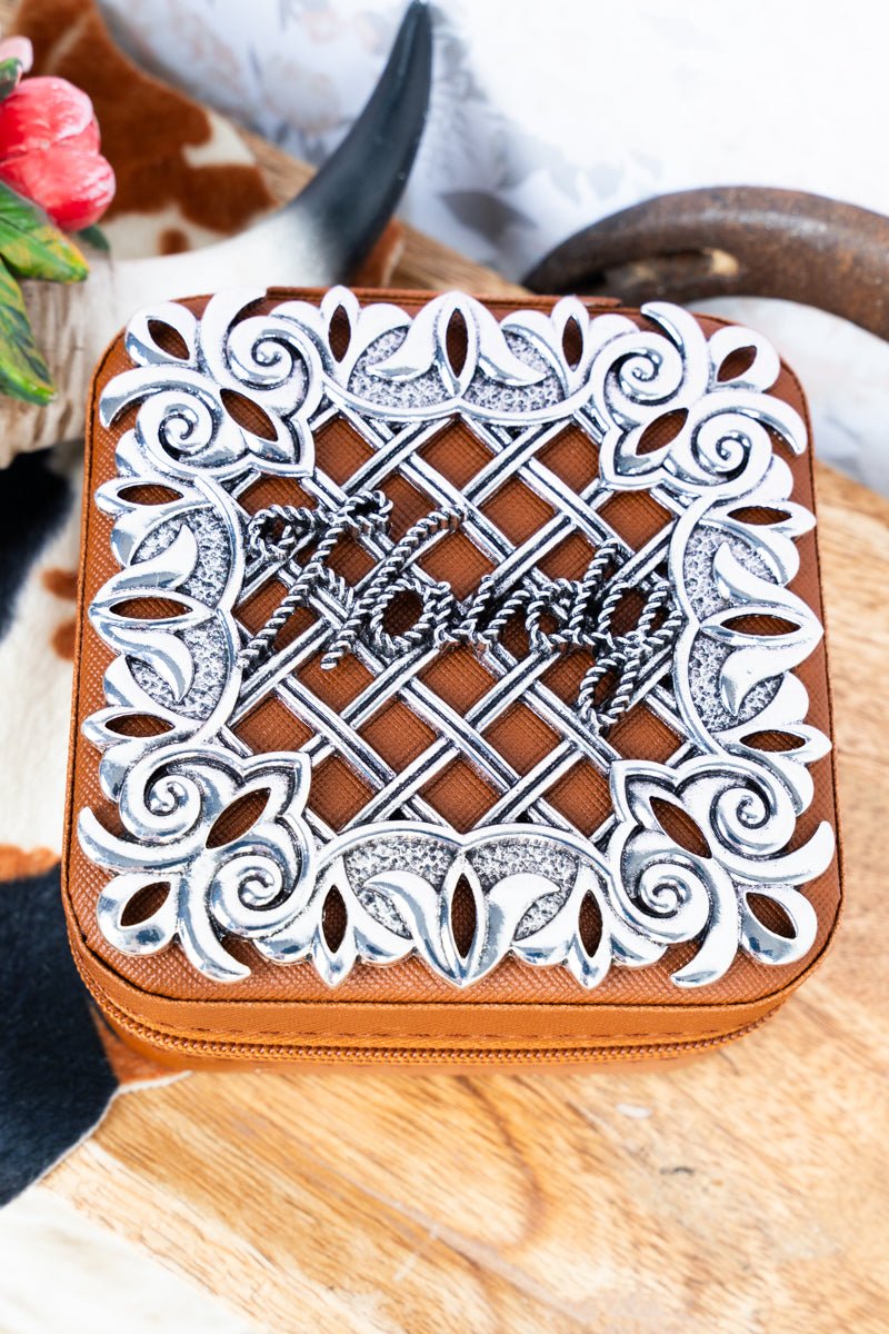 TIPI Metal Howdy Brown Small Travel Jewelry Box - Wholesale Accessory Market