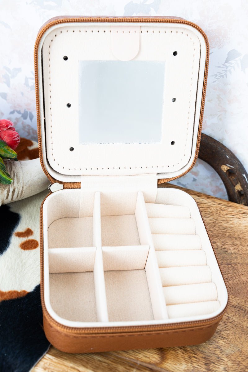 TIPI Metal Howdy Brown Small Travel Jewelry Box - Wholesale Accessory Market