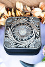 TIPI Metal Crystal Flower Scroll Black Small Travel Jewelry Box - Wholesale Accessory Market