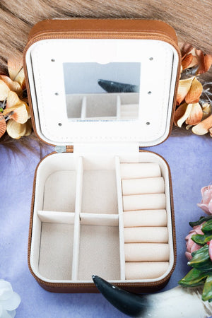 TIPI Metal Steer Scroll Brown Small Travel Jewelry Box - Wholesale Accessory Market