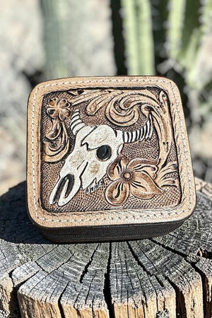 TIPI Dustbloom Steer Skull Black Small Travel Jewelry Box - Wholesale Accessory Market
