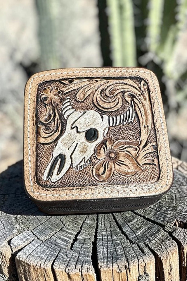 TIPI Dustbloom Steer Skull Black Small Travel Jewelry Box - Wholesale Accessory Market