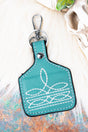 TIPI Broadway Boot Stitch Turquoise Cattle Tag Keychain - Wholesale Accessory Market