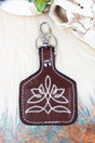 TIPI Nashville Boot Stitch Brown Cattle Tag Keychain - Wholesale Accessory Market