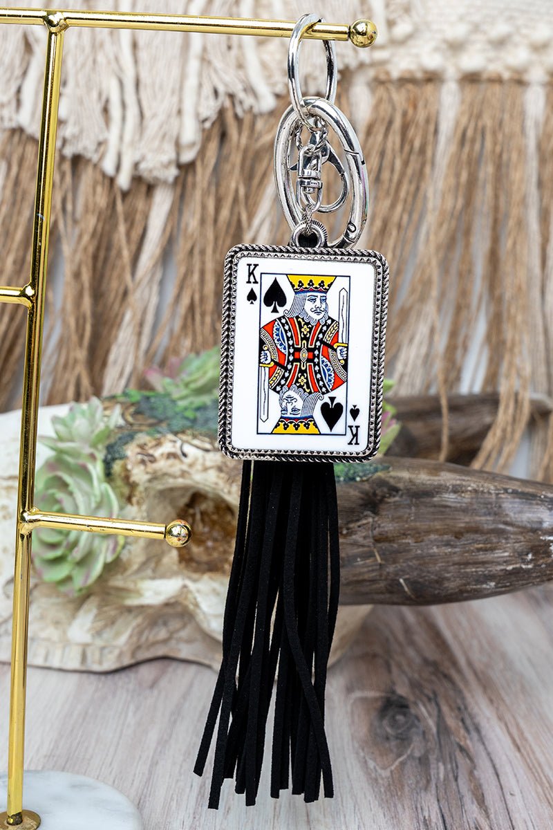 TIPI King of Spades Black Tassel Keychain - Wholesale Accessory Market