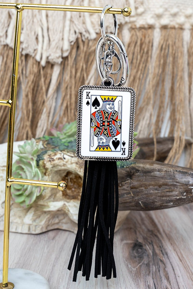 TIPI King of Spades Black Tassel Keychain - Wholesale Accessory Market