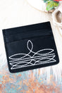 TIPI Broadway Boot Stitch Black Card Wallet - Wholesale Accessory Market