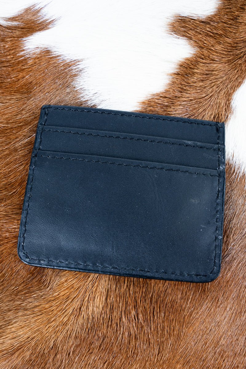 TIPI Black Cedar Hollow Cowhide Tooled Card Wallet - Wholesale Accessory Market
