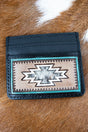 TIPI Black Cedar Hollow Cowhide Tooled Card Wallet - Wholesale Accessory Market