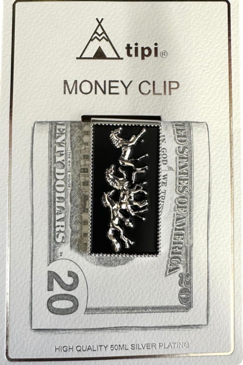 TIPI Wild Horses Silvertone Money Clip - Wholesale Accessory Market