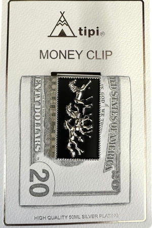 TIPI Wild Horses Silvertone Money Clip - Wholesale Accessory Market