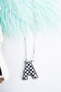 TIPI Black & White Checkered 'A' Silvertone Necklace - Wholesale Accessory Market