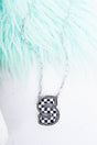 TIPI Black & White Checkered 'S' Silvertone Necklace - Wholesale Accessory Market