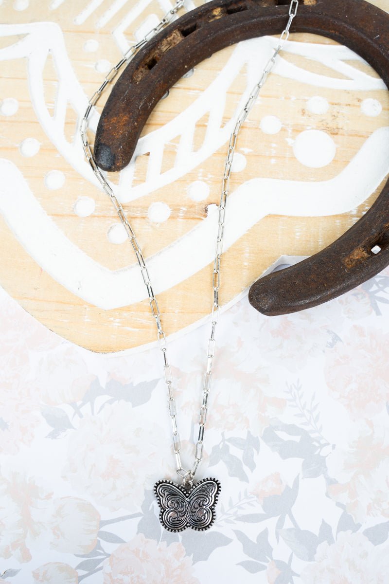 TIPI Butterfly Bliss Silvertone Necklace - Wholesale Accessory Market