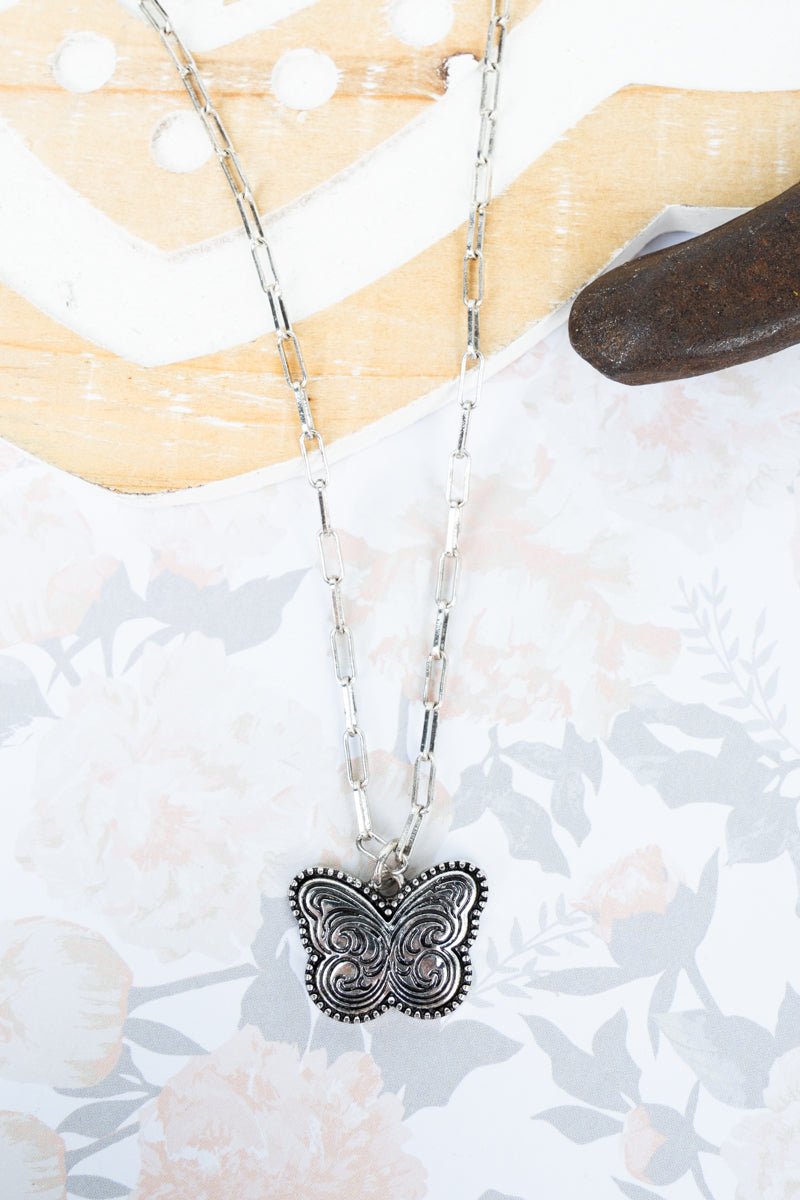 TIPI Butterfly Bliss Silvertone Necklace - Wholesale Accessory Market