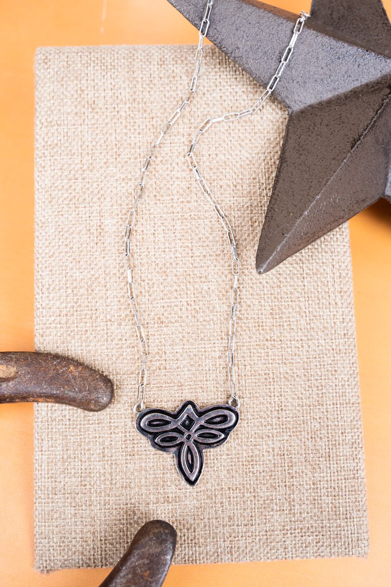 TIPI Western Boot Stitch Silvertone Necklace - Wholesale Accessory Market