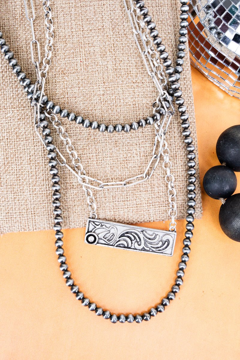 TIPI Lexie Bar Pendant Layered Necklace - Wholesale Accessory Market