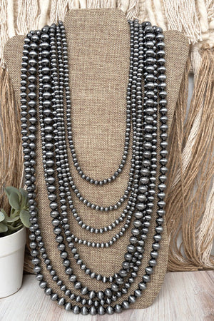 TIPI Prairie Prestige Silver Pearl Layered Necklace - Wholesale Accessory Market