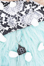 TIPI Cattle Tag 'B' Silvertone Necklace - Wholesale Accessory Market