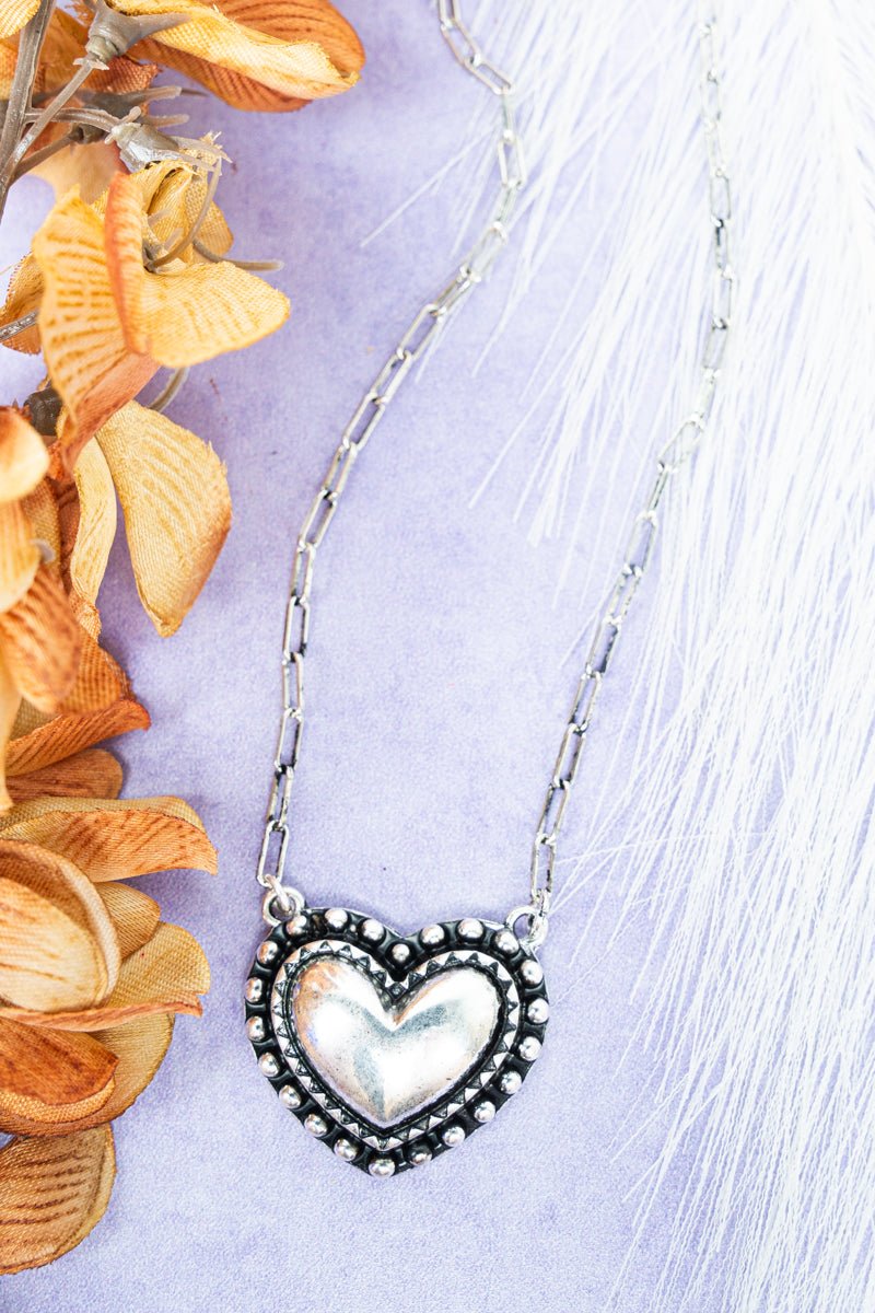 TIPI Hannah Heart Silvertone Necklace - Wholesale Accessory Market