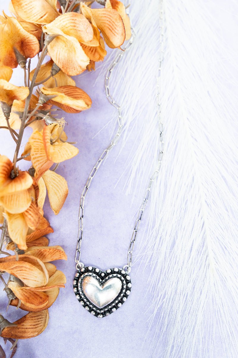 TIPI Hannah Heart Silvertone Necklace - Wholesale Accessory Market