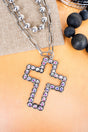 TIPI Iridescent Isabelle Cross Silvertone Double Necklace - Wholesale Accessory Market