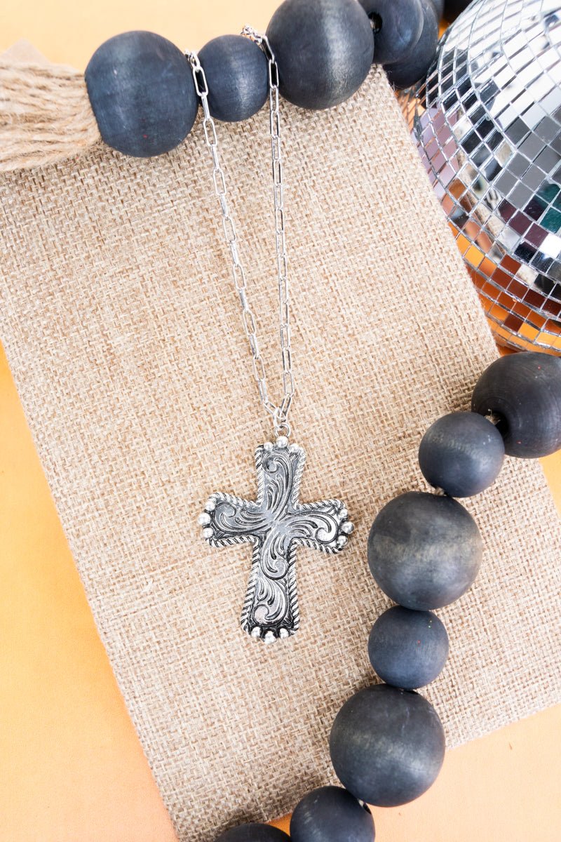 TIPI Canaan Cross Silvertone Necklace - Wholesale Accessory Market