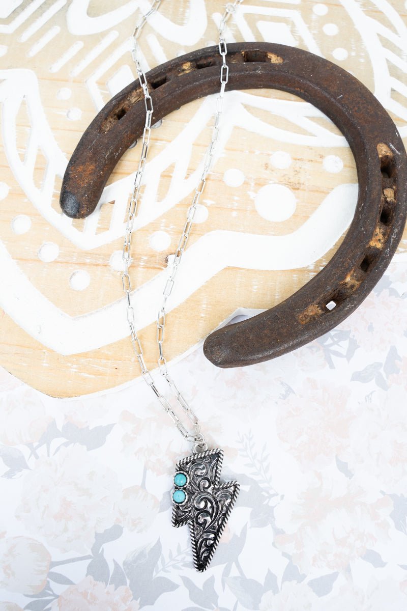 TIPI Lightning Lane Turquoise Silvertone Necklace - Wholesale Accessory Market