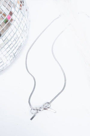 TIPI Bow - tiful Silvertone Necklace - Wholesale Accessory Market
