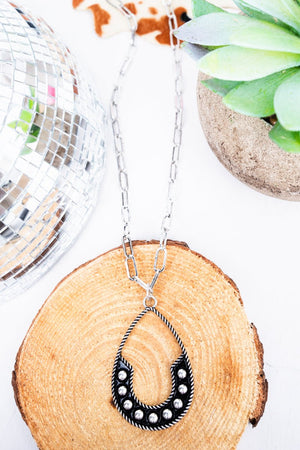 TIPI Canyon Pass Silvertone Studded Teardrop Necklace - Wholesale Accessory Market